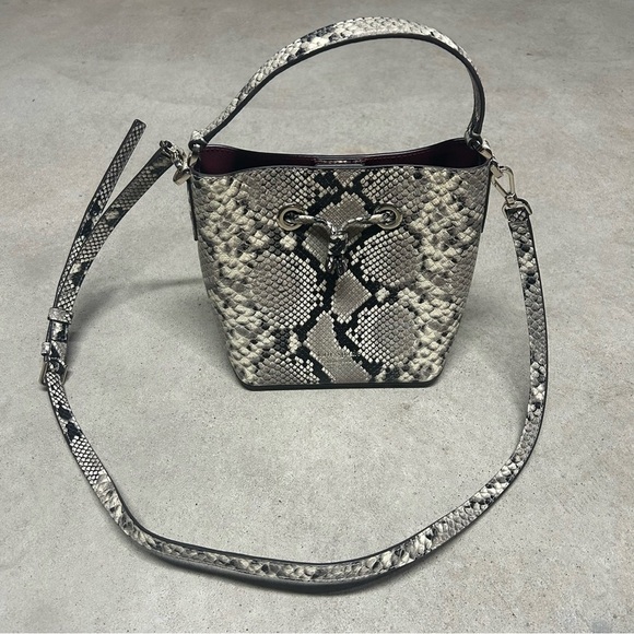 Kate Spade Eva Exotic Python Snakeskin Print Bucket Bag Crossbody - Picture 1 of 10
